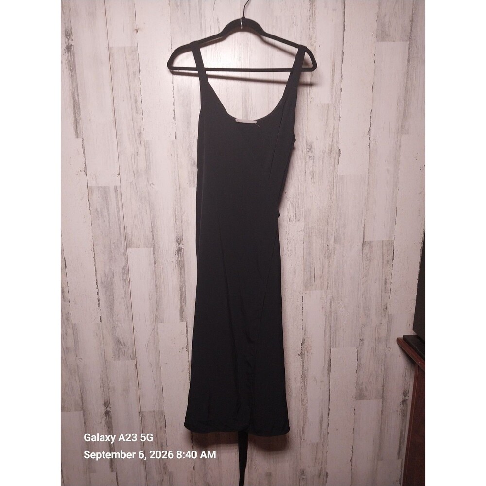Everlane Womens The Japanese GoWeave Wrap Dress Size 14 Black Sleeveless